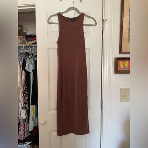 F21 slinky cocoa midi dress